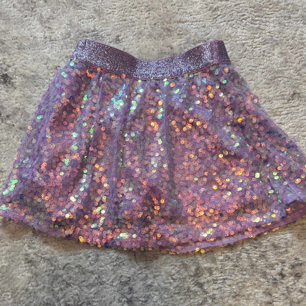 Purple Sequin Girls Skirt